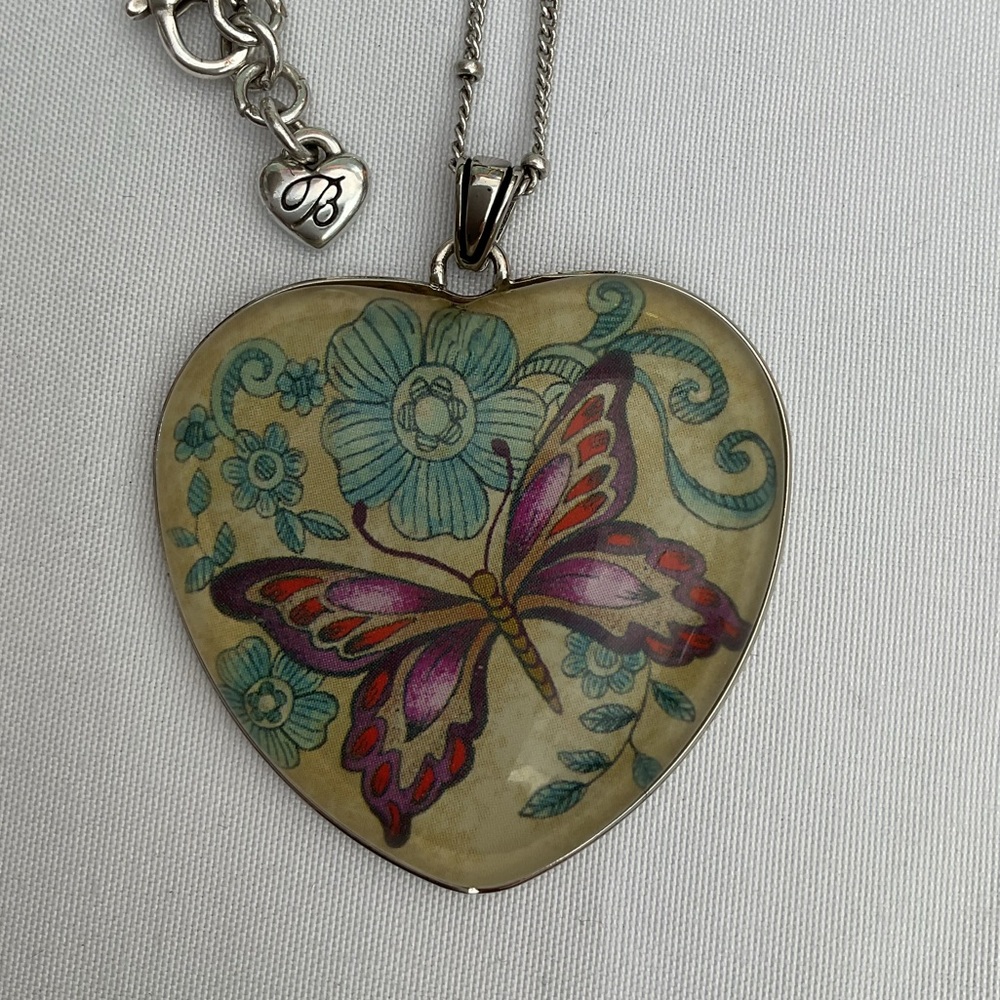 Brighton Multicolor Butterfly Heart Necklace
